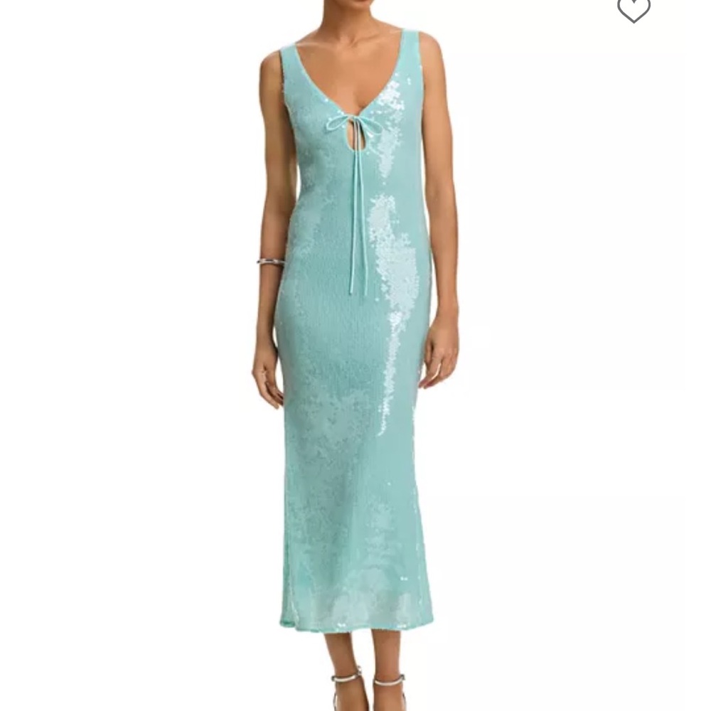 Bloomingdale's Seafoam Green Sequin Midi Dress